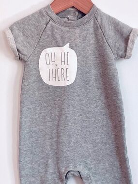 Sweatsuit Romper!!! Oh Hi There! Unique. Short Sleeves, Super Soft French Terry